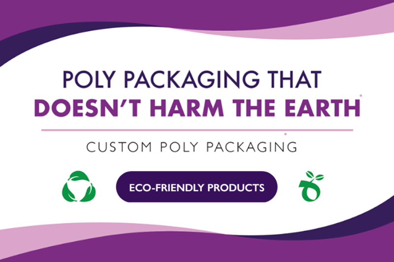 Sign that says: Poly packaging that doesn't harm the earch