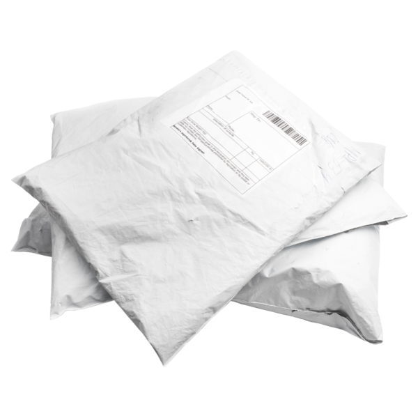 Three mailer bags stacked